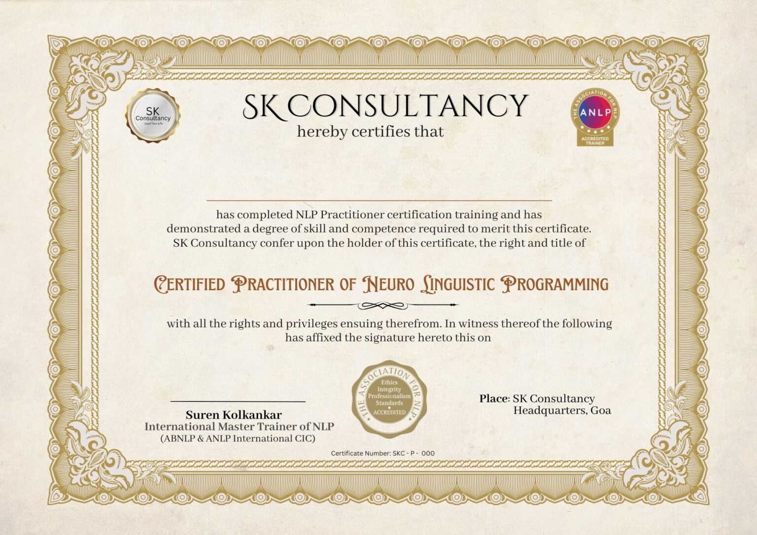 NLP Certificate Sample 2
